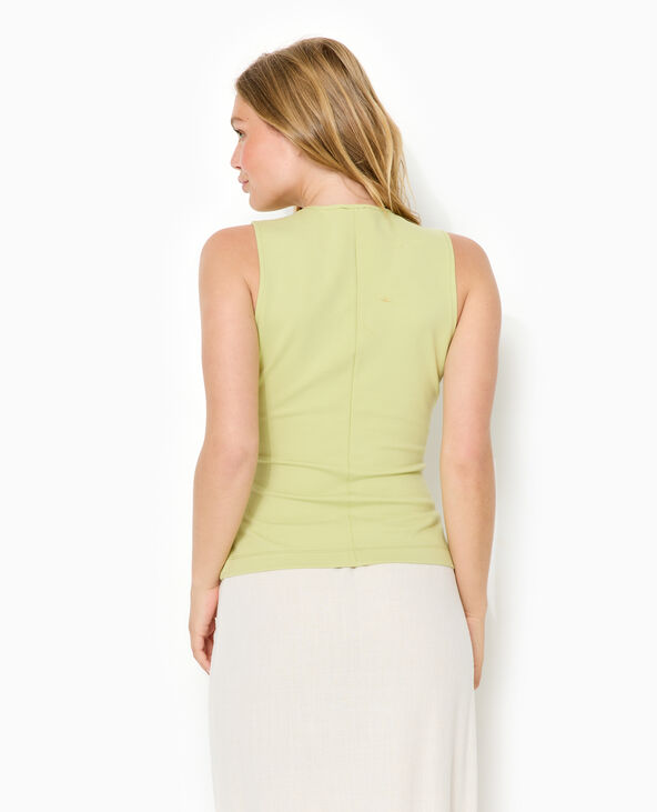 Top effet gilet sans manches avec boutons bijoux vert clair - Pimkie