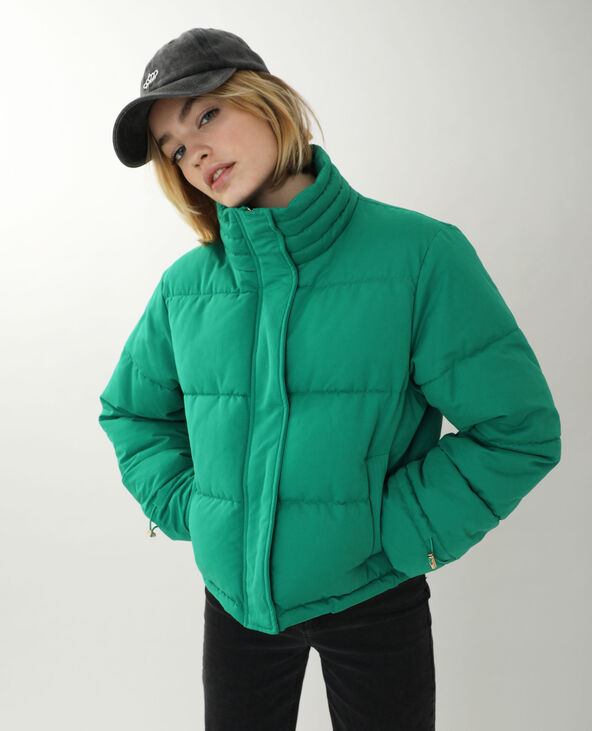 Doudoune col montant vert foncé - Pimkie