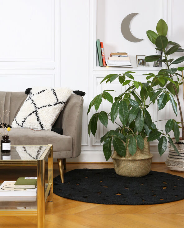 Tapis mandala en jute noir - Pimkie