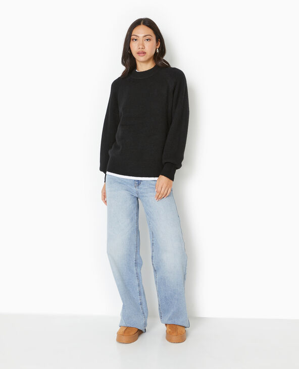 Pull oversize col rond manches raglans noir - Pimkie