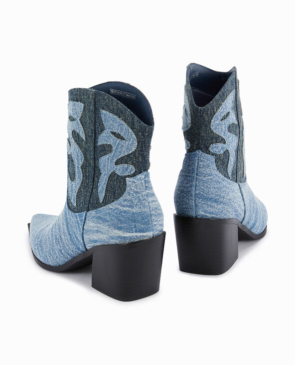 Boots santiags en jean bleu - Pimkie