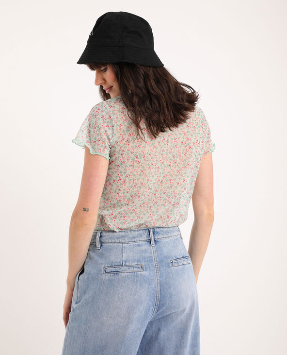 T-shirt à fleurs bleu turquoise - Pimkie