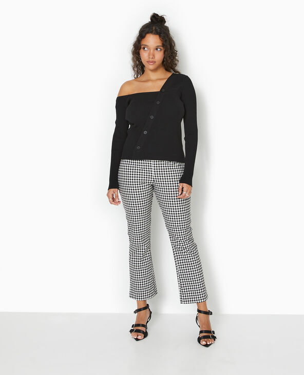 Pull asymétrique maille côtelée  noir - Pimkie