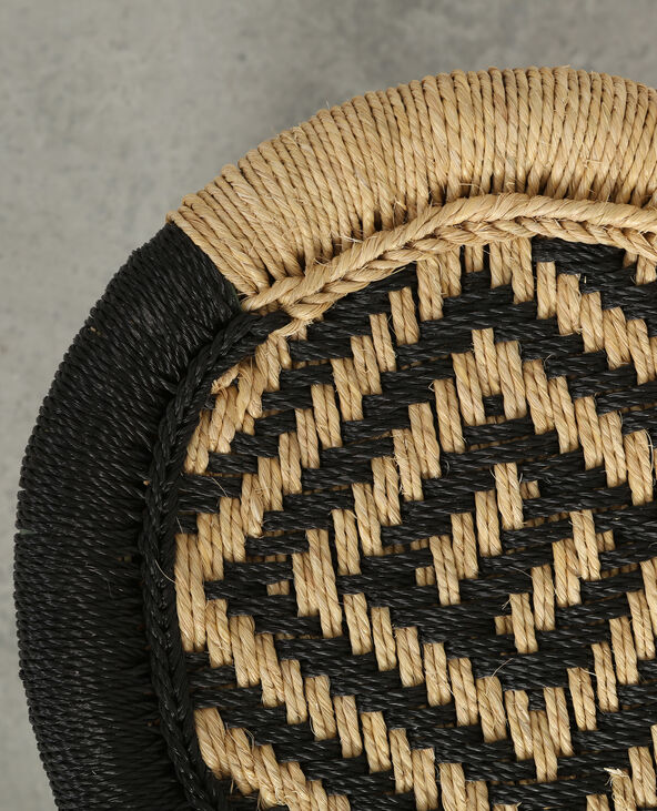 Petit tabouret tressé en bambou noir - Pimkie