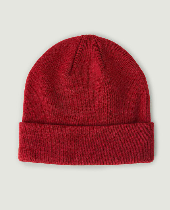 Bonnet avec revers bordeaux - Pimkie