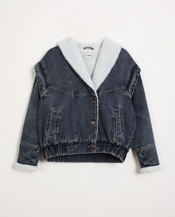 Veste en 2025 jean col mouton