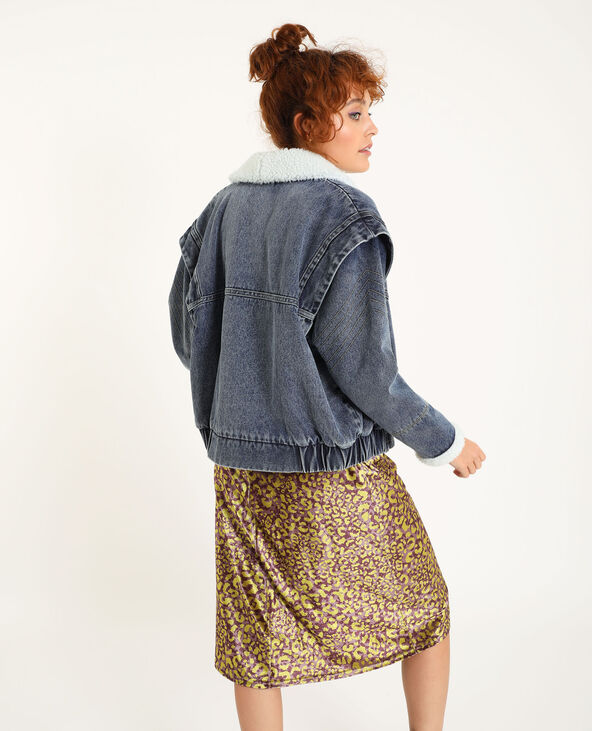 Blouson jean col mouton hotsell