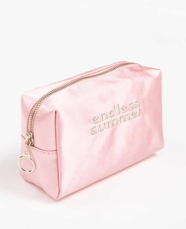 Trousse de maquillage satinée beige - Pimkie