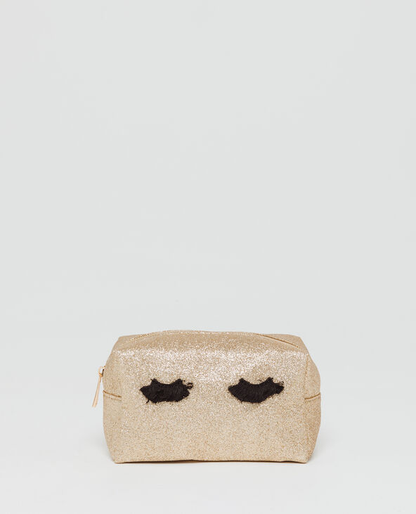Trousse de maquillage glitter doré - Pimkie