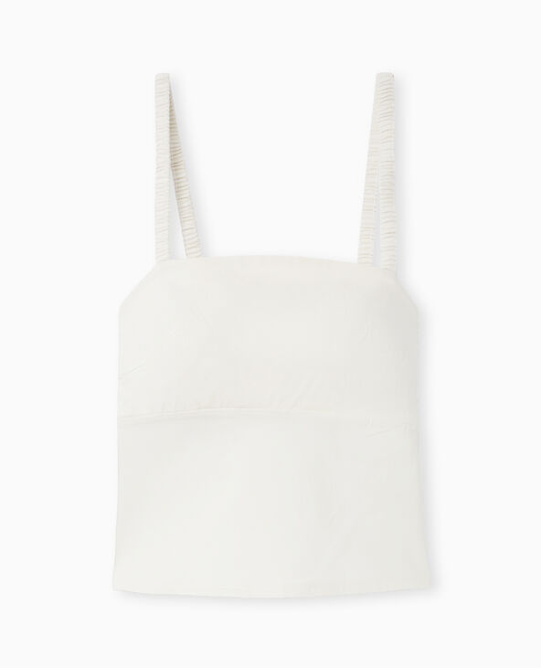 Top dos-nu avec bretelles élastiquées blanc - Pimkie