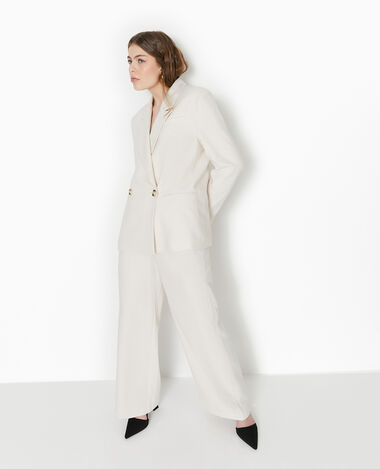Veste blazer en tissu effet lin rustique blanc - Pimkie