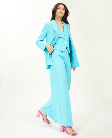 Veste blazer oversize en toile fluide vert - Pimkie