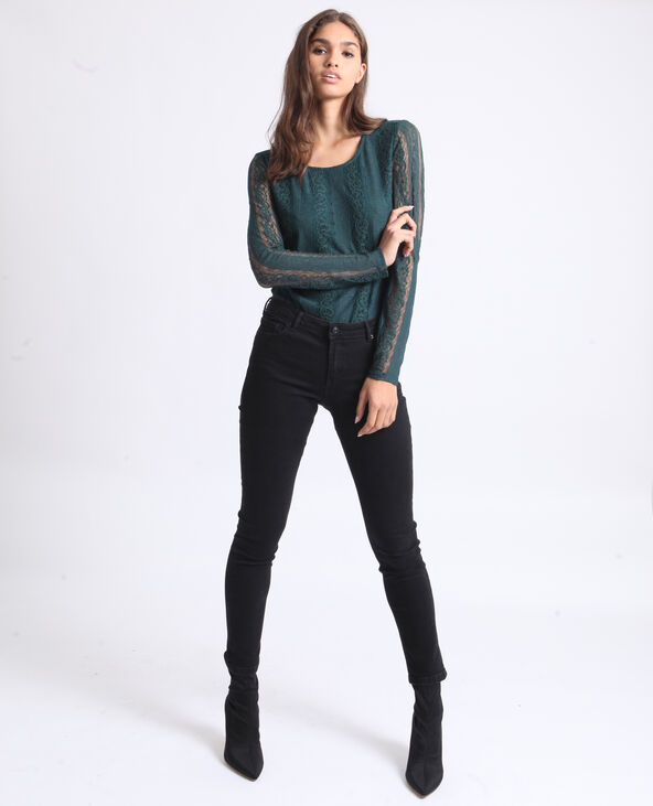 Body en dentelle vert foncé - Pimkie