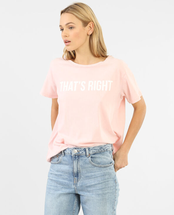 T-shirt à message rose clair - Pimkie