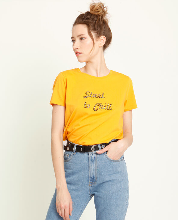 T-shirt à message jaune ocre - Pimkie
