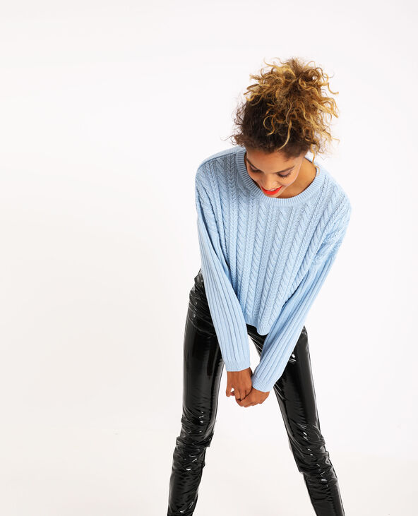Pull torsadé bleu clair - Pimkie