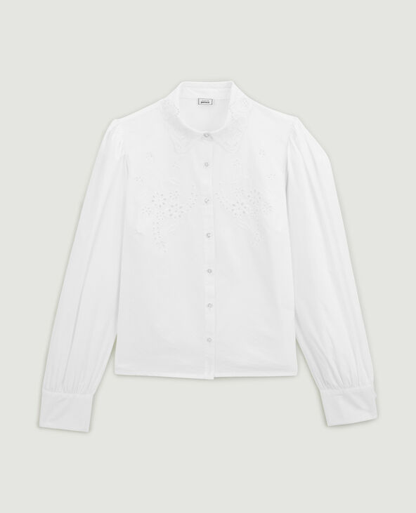 Chemise détails guipure blanc - Pimkie