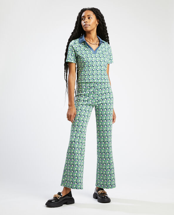 Top court col polo vert olive - Pimkie