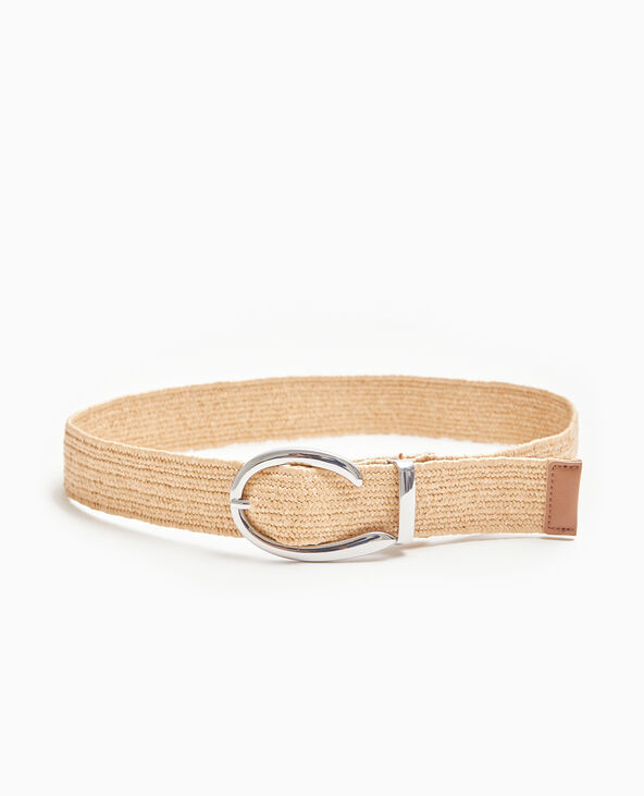 Ceinture en paille élastiquée beige - Pimkie