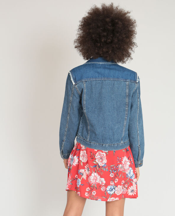 Veste en jean destroy bleu - Pimkie
