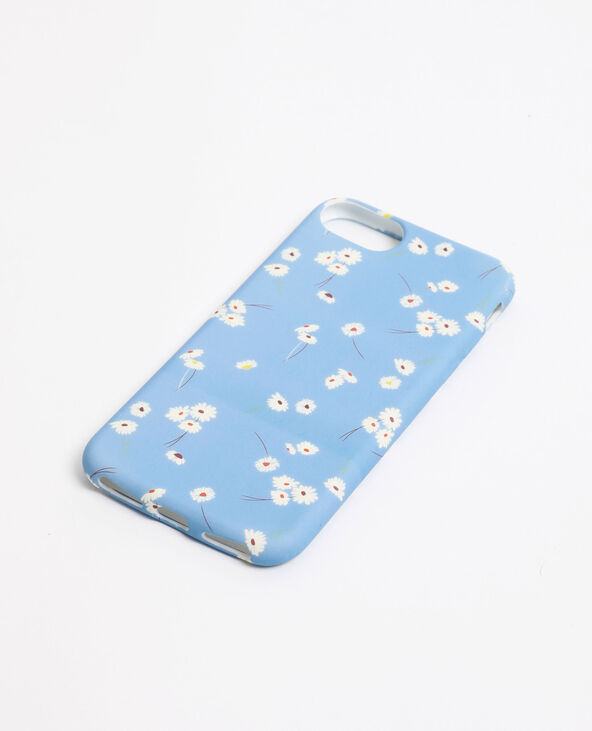 Coque iPhone fleurs blanches bleu - Pimkie