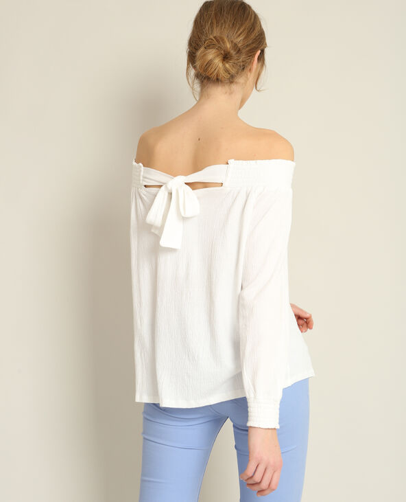 Blouse à col bardot blanc - Pimkie