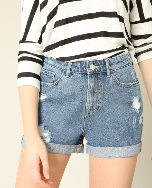 Short en jean mum bleu - Pimkie