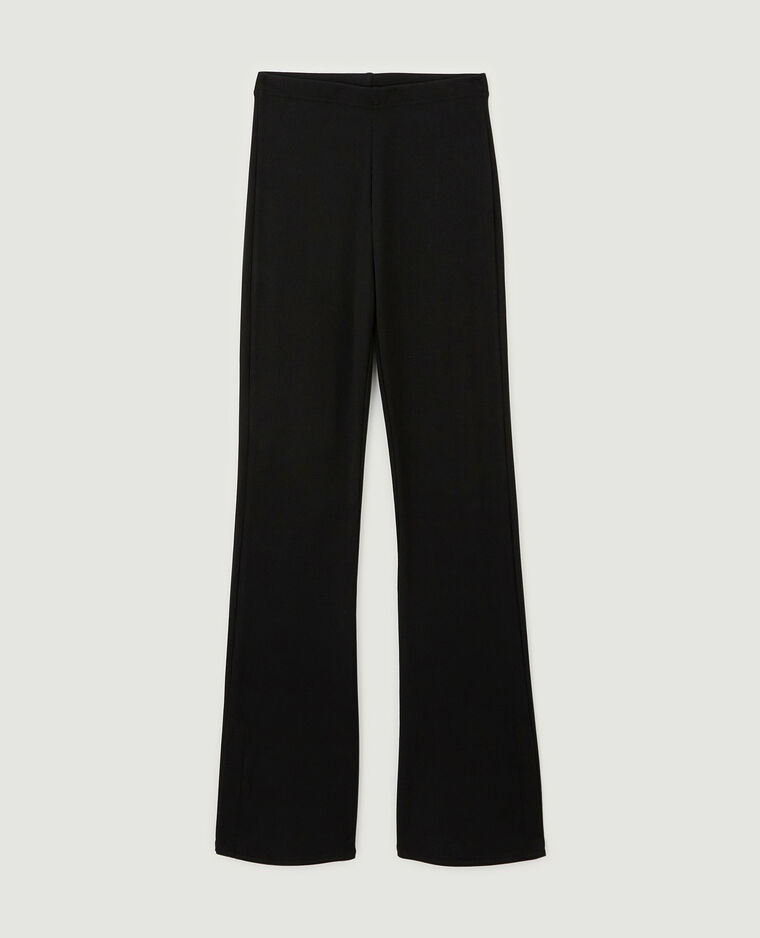 Pantalon flare en maille côtelée noir - Pimkie