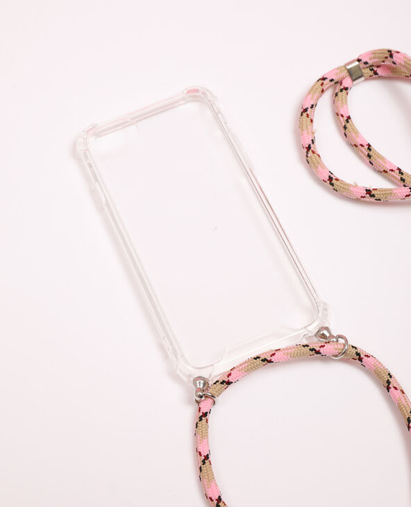 Coque avec cordon compatible iPhone blanc - Pimkie