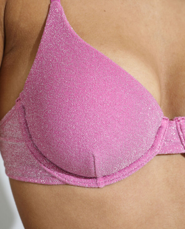Haut de maillot de bain corbeille pailleté rose - Pimkie