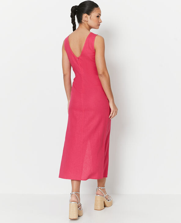 Robe longue sans manches avec dos dégagé rose fuchsia - Pimkie
