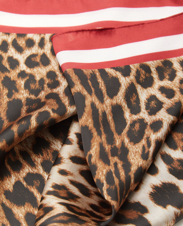 Foulard en tissu satiné motif léopard marron - Pimkie