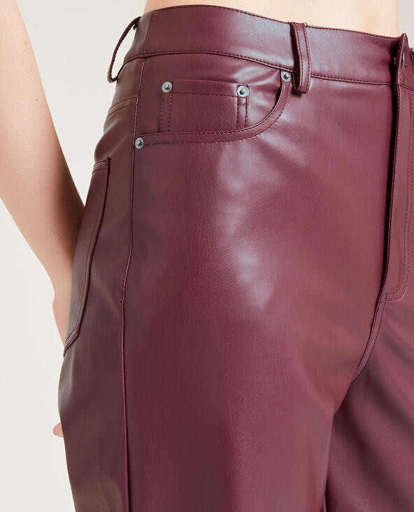 Pantalon simili cheap cuir rouge femme