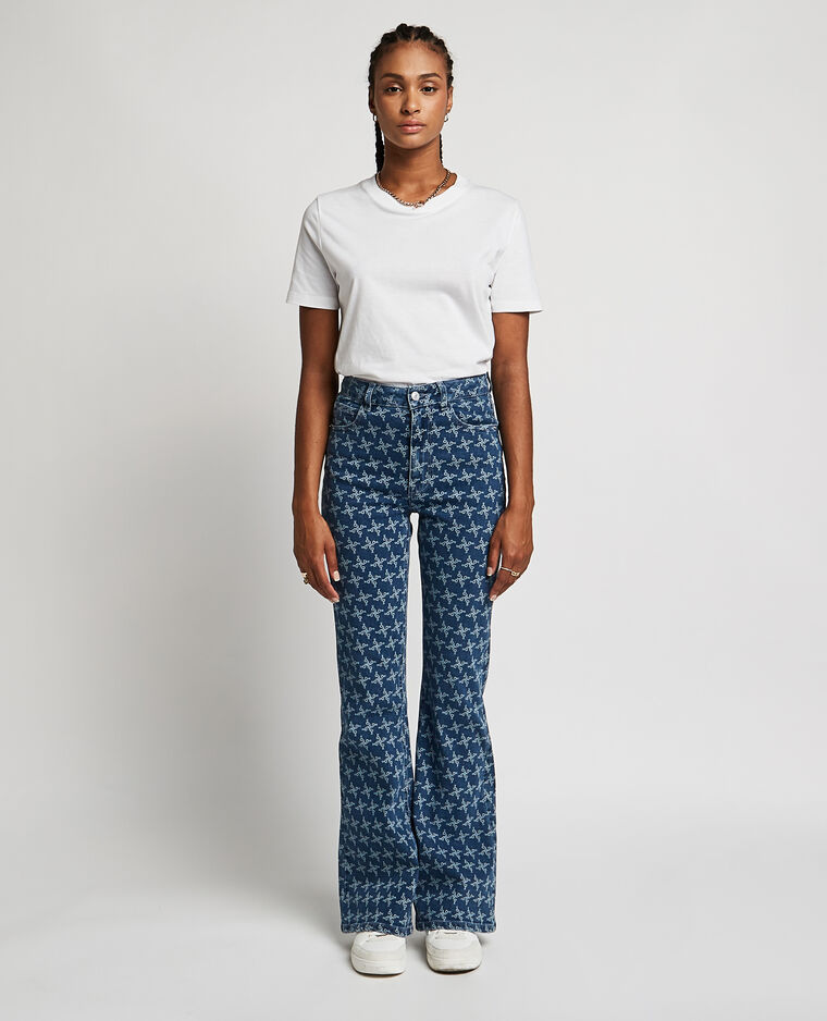 Jean flare taille haute bleu - Pimkie