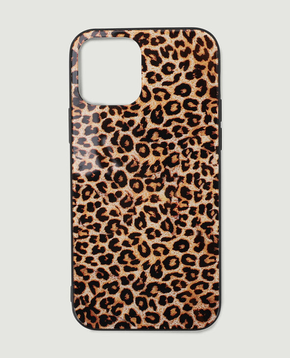 Coque iPhone en plastique rigide motif léopard marron - Pimkie