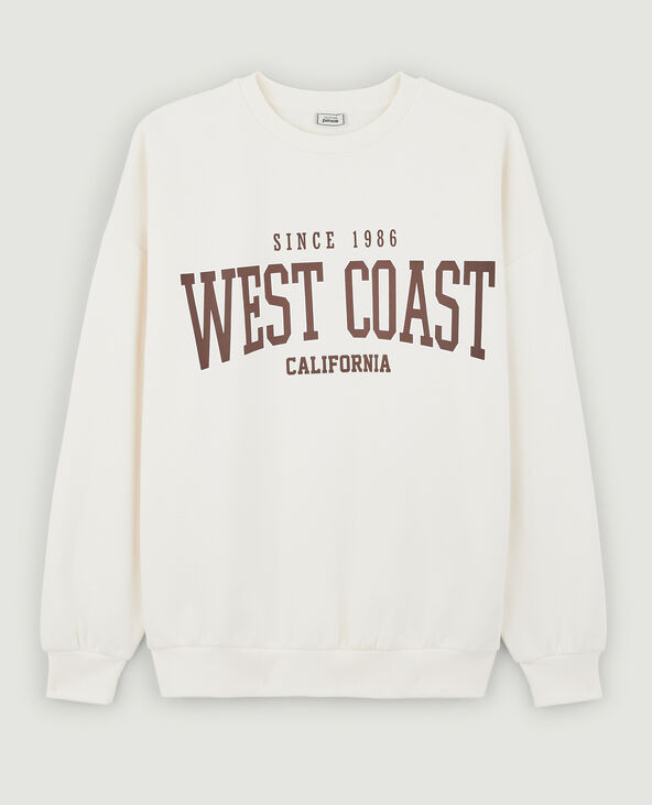Sweat oversize West Coast blanc - Pimkie