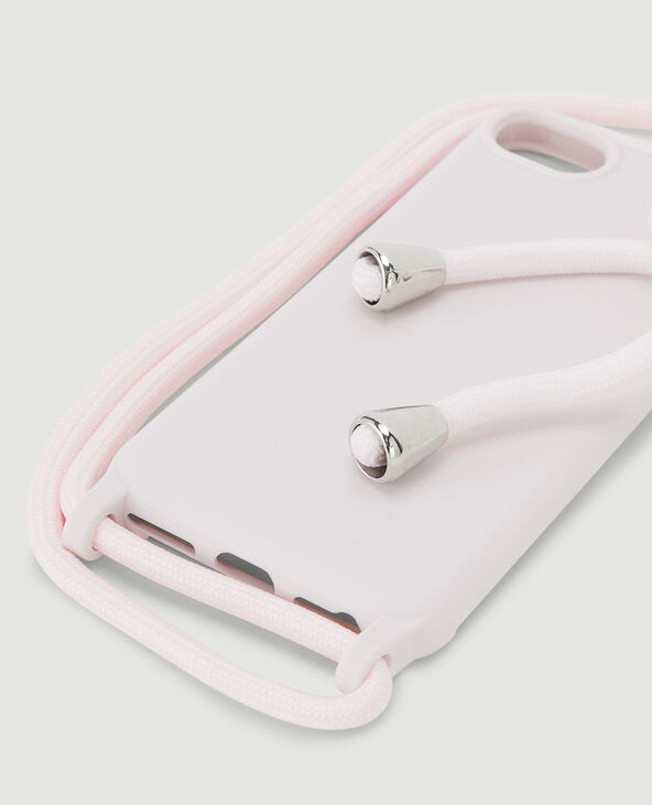 Coque iPhone avec bandoulière rose clair - Pimkie