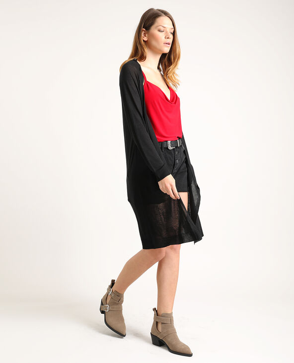 Gilet long noir - Pimkie