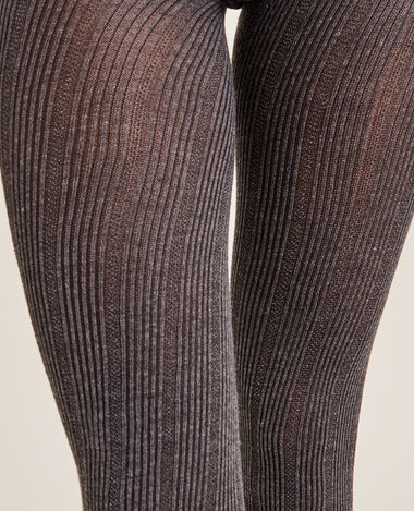 Collants en maille fantaisie gris chiné - Pimkie