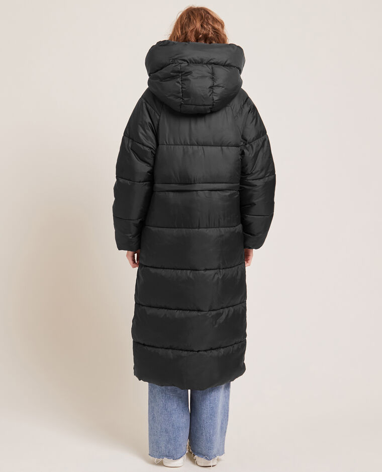Doudoune longue à capuche noir - Pimkie