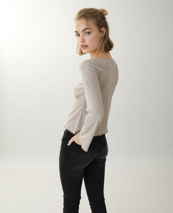 Top manches longues taupe - Pimkie