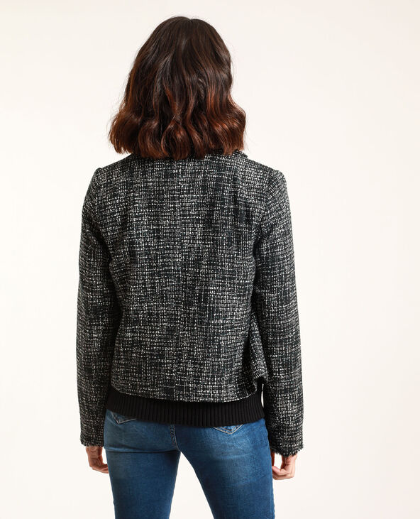 Veste en tweed noir - Pimkie