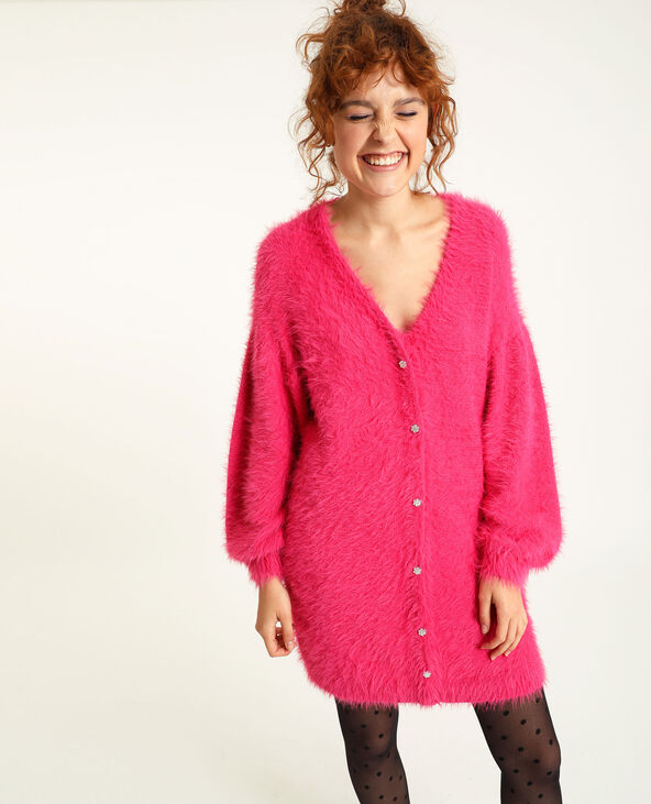 Robe gilet à poils rose - Pimkie