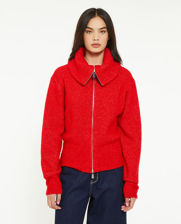 Gilet zippé grand col camionneur rouge - Pimkie