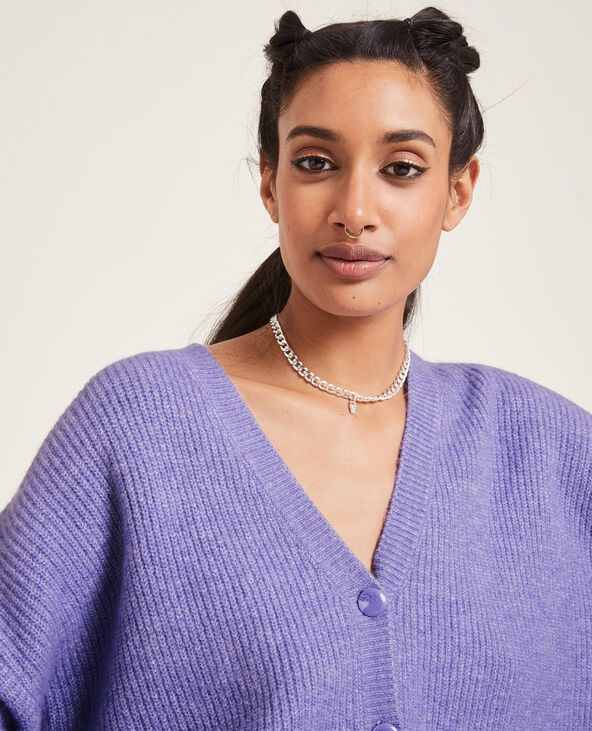 Gilet court en tricot violet - Pimkie