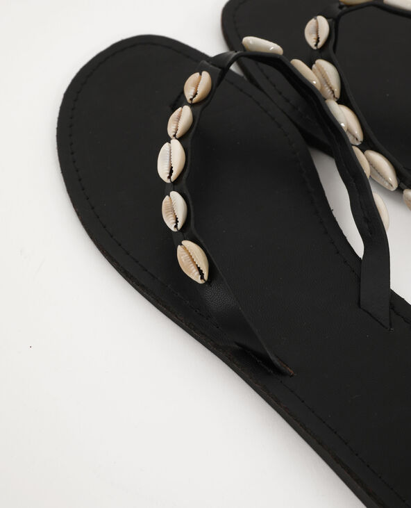 Tongs coquillages noir - Pimkie