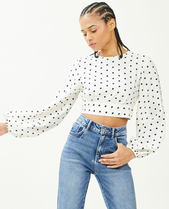 Blouse courtes manches bouffantes écru - Pimkie
