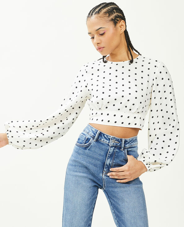 Blouse courtes manches bouffantes écru - Pimkie