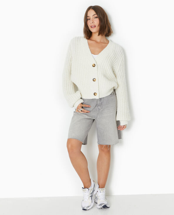 Gilet grosses mailles blanc - Pimkie