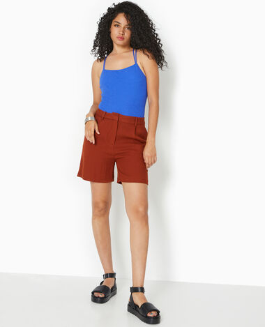 Short Femme Jean Taille haute Simili cuir Pimkie